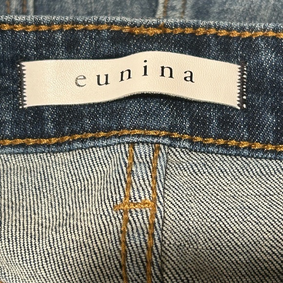 Cunina LuLu High Rise Cut Off Shortie Denim Distressed Frayed Jean Shorts  Sz M - Picture 3 of 5